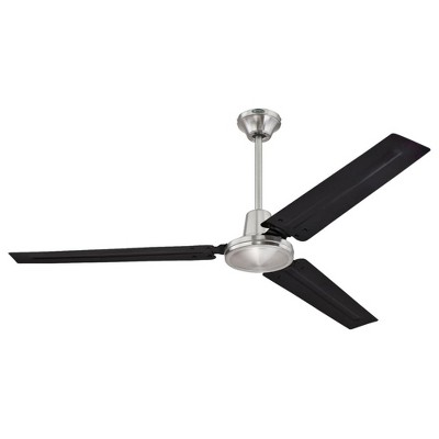Westinghouse Jax 56 Inch Industrial Style Ceiling Fan with Wall Control for Workshops, Loft Bedrooms, and High Ceiling Rooms, Brushed Nickel/Black