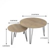 HOMLUX 2 PCS Nesting Coffee Table Set Round End Table Sofa Side Table,Brown/White/Black - 3 of 4