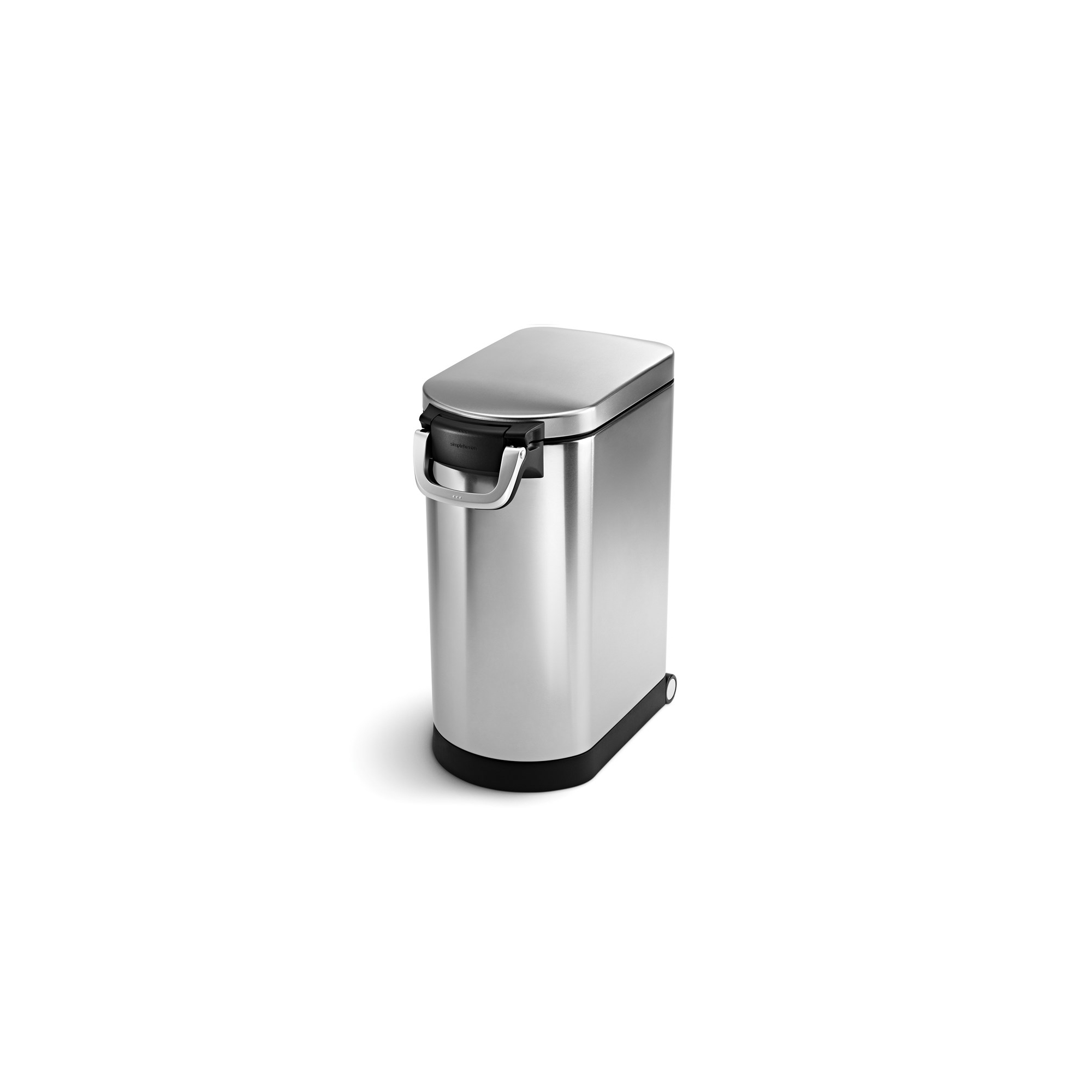 simplehuman Large Pet Food Storage Container for Cat Food, Bird Feed, and Dog Food Storage - Brushed Stainless Steel