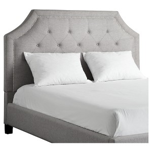 Inspire Q Parkside Button Tufted Headboard - Smoke (Full), Grey