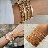 Gold Plated Jewelry Set for Women, 14K Layered Necklace Stackable Bracelets Rings & Earrings Gold Chunky - 3 of 4