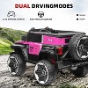 2-Seater 12V Kids Electric Ride-On Car, 4WD Off-Road RC Toy, 25W Dual Motor, 3-Speed, Spring Suspension & Spare Tire - 2 of 4