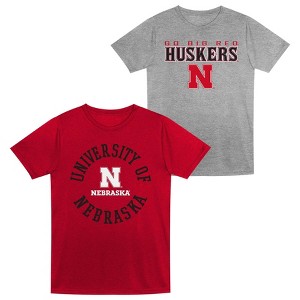 NCAA Nebraska Cornhuskers Toddler Boys' 2pk T-Shirt - 1 of 3