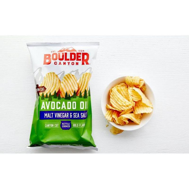 Boulder Canyon Avocado Oil Malt Vinegar &#38; Sea Salt Kettle Chips - 78oz (Pack of 12), 3 of 4