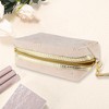 Unique Bargains Women Portable Gold Heart Makeup Bag Pink 1 Pc - 2 of 3