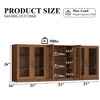 3-Set Glass Door Sideboard Buffet Storage Cabinets with Adjustable Shelves - 93"Lx36"H - 3 of 4