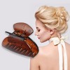 Unique Bargains Women's 2.36" Claw Clip Hair Accessories No Slip Grip Plastic Brown 1 Pc - 2 of 4