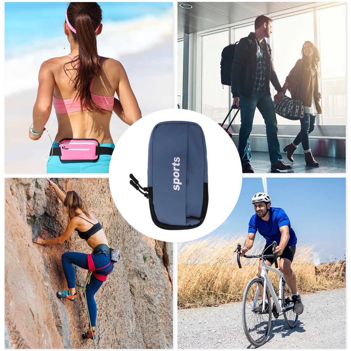 Unique Bargains Phone Holder Arm Bands with Zipper 1 Pc - thumbnail 8
