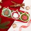 Pavilion Gift Company - Holiday - 11" Glass Serving Tray with 3 Bowls - Serving Trays - 2 of 4