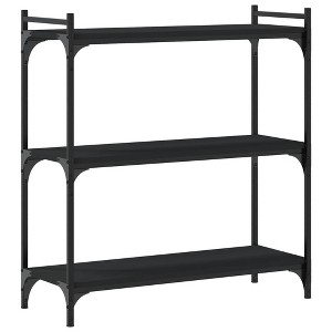 vidaXL Bookcase Storage Bookshelf Display Book Cabinet Black Engineered Wood - Black 31.5" 33.9" - 1 of 4