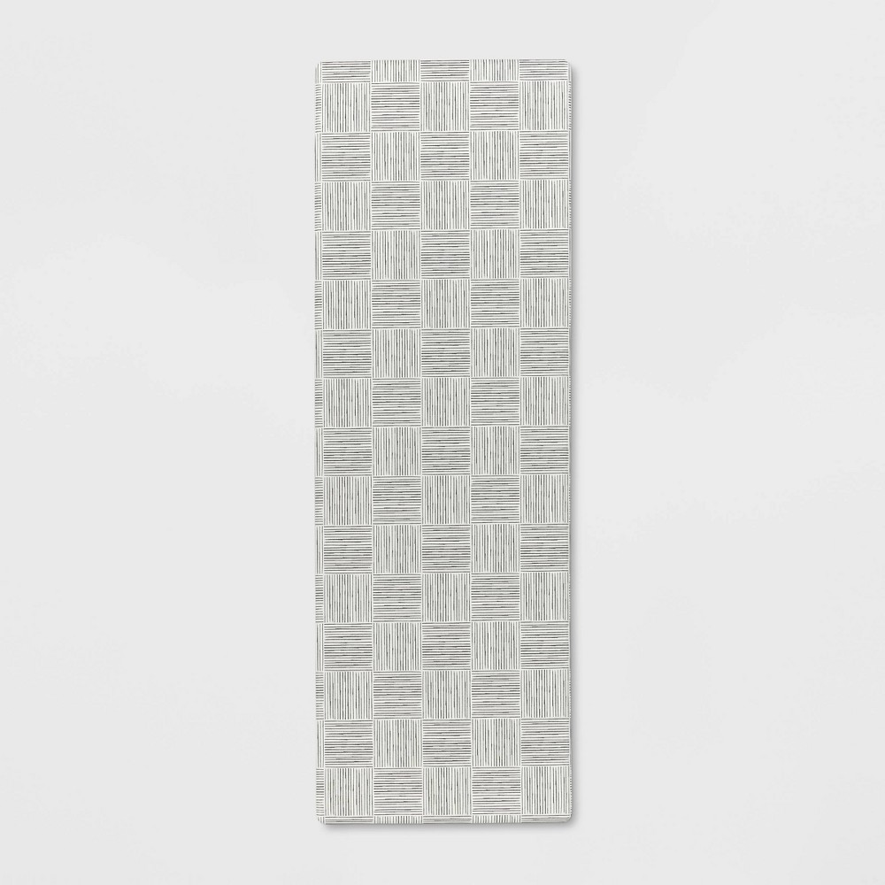 Photos - Doormat 1'6"x5" Rareta Lines Comfort Runner Mat Tan - Threshold™