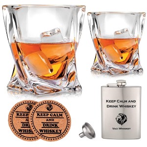 Sparkle and Bash Crystal Whiskey Glasses - Set of 2 Bourbon Glasses, Tumblers for Drinking Scotch, Cognac, Irish Whisky, Large 10oz - 1 of 4