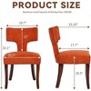 QingMoon Dining Chairs Set of 2, Linen Upholstered Kitchen Chairs with Curved Backrest and Nailhead Trim for Living Room - 4 of 4