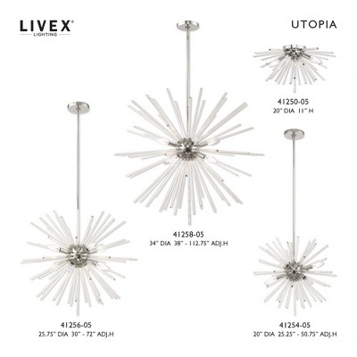 Utopia Polished Chrome 6-Light Indoor/Outdoor Modern Chandelier