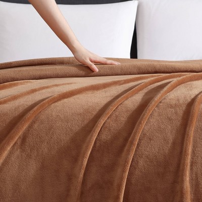 Kenneth Cole Ginger Orange Full Plush Fleece Blanket