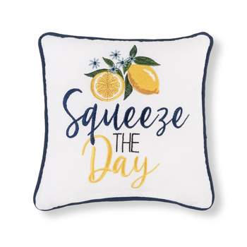 C&F Home 10" x 10" Squeeze The Day Embroidered Throw Pillow