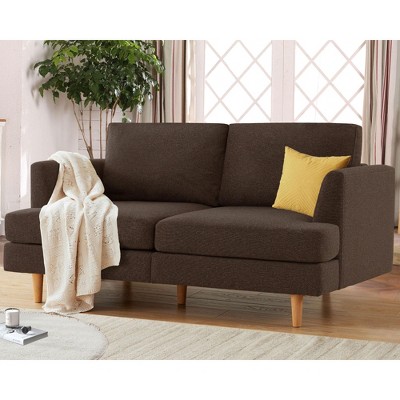 Gericco 65" Deep Seat Loveseat Sofa, Mid Century Modern Couches for Living Room, Small Couches for Small Spaces Couches with Wooden Legs