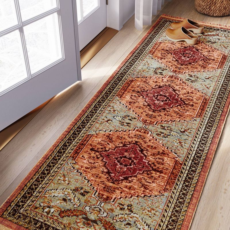 Floral Woven Rug Rust/Green - Threshold&#153;, 4 of 13