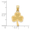 Black Bow Jewelry 14k Yellow Gold Three Leaf Clover Pendant, 12mm (7/16 inch) - 4 of 4