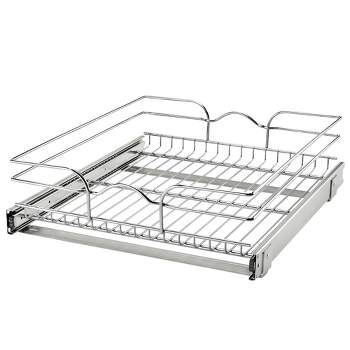 Rev-A-Shelf 5WB1-1820CR-1 18 x 20 Inch Wire Pull Out Storage Shelf Drawer Basket with 100 Pound Capacity for Kitchen Base Cabinet Organization, Chrome