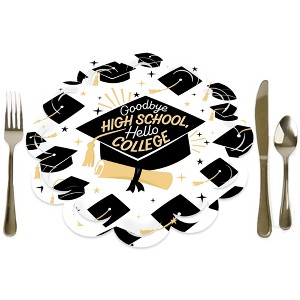 Big Dot of Happiness Goodbye High School, Hello College - Graduation Party Round Table Decorations - Paper Chargers - Place Setting For 12 - 1 of 4