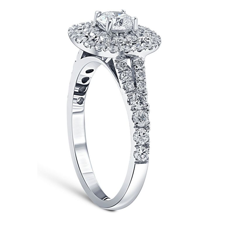 Pompeii3 1 Ct TW Diamond Cushion Halo Engagement Ring in White Gold, 3 of 6