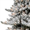 7.5ft Puleo Pre-Lit Flocked Full Royal Majestic Spruce Artificial Christmas Tree with Silver Crown Treetop Clear Lights: Hinged Branches - 3 of 3