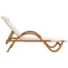 vidaXL Sun Lounger with Pillow White Textilene and Solid Wood Poplar - 4 of 4