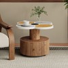 Zeus & Ruta Unique Four-Leaf Clover Side Table with Wood-Grain Base & Storage Function for Living Room, Bedroom & Small Spaces - 3 of 4