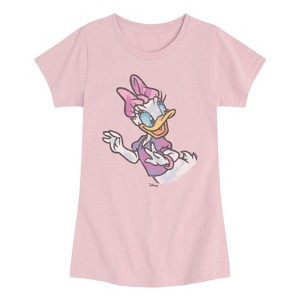 Girls' - Disney - Daisy Color Sketch Fitted Short Sleeve Graphic T-Shirt - 1 of 4