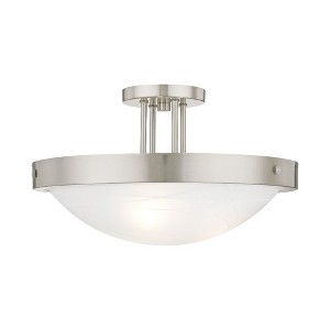 Livex Lighting New Brighton 3 - Light Semi-Flush Mount in  Brushed Nickel - 1 of 1