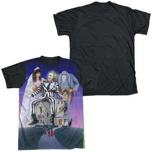 Men's Beetlejuice Striped Poster Short Sleeve Costume T-Shirt - 1 of 4