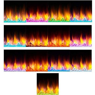 SimpliFire 50-Inch Wall Mounted Electric Fireplace with White Mantel