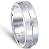 Pompeii3 Mens Comfort Fit Bezel Diamond Wedding 14K White Gold Band Ring - 2 of 4