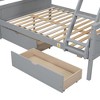 NicBex Twin/Full Detachable Bunk Bed with 2 Storage Drawers&Safety Guardrails,Pine Wood Kids Bunk Bed Platform for Bedroom,300/350lbs Max - 4 of 4