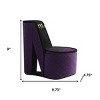 HomeRoots 9" Purple Black And Gold Velvet High Heel Jewelry Box - 3 of 4