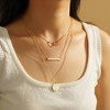 Turandoss Dainty Layered Choker Necklace, Handmade Plated Y Pendant Multilayer Bar Disc Necklace Adjustable Layering Choker for Women - 2 of 3