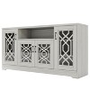 DOMETOUR 61.5 Inch Wood TV Stand, Rustic Media Console with Storage Shelves, Entertainment Center for Living Room - 3 of 4