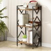 Infurnic Desks, Portable Table with Three-tier Shelf Storage, Modern Table for Living Room, Kitchen, White, 16.9"*11.8"*33.3" - 2 of 4