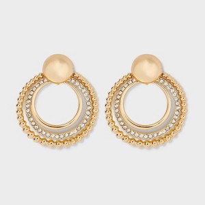 SUGARFIX by BaubleBar Crystal Hoop Earrings - Gold: Zinc Statement Jewelry, 1.5" Length - 1 of 3