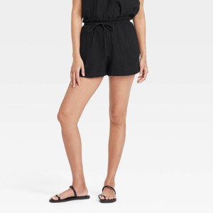 Women's High-Rise Gauze Tie-Waist Pull-On Shorts - Universal Thread™ - 1 of 3