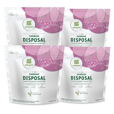 Grab Green Garbage Disposal Freshener & Cleaner Pods, Thyme with Fig Leaf Scent