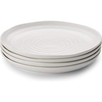 Portmeirion Sophie Conran Coupe Plates, Set of 4, Porcelain Dishes, Dinnerware Plates, Dishwasher Safe