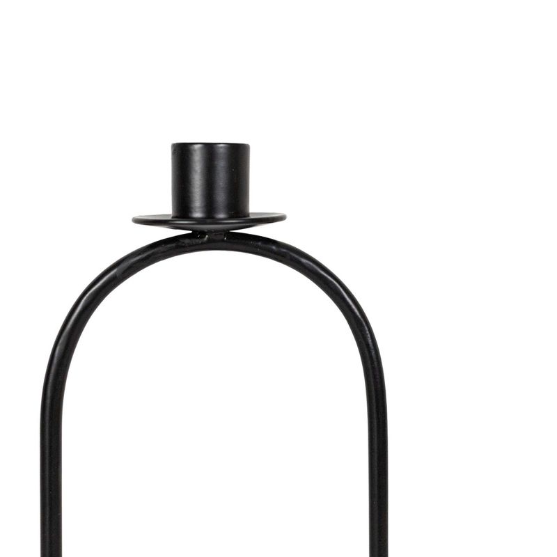 Tall Oval Taper Candle Holder Black Metal by Foreside Home & Garden, 4 of 9