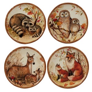 Set of 4 Pine Forest Square Canape Plates - Certified International - 1 of 4