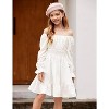 Arshiner Girls Dresses Long Sleeve Tie Back Fall Winter Off Shoulder Dress Kids Clothes - 4 of 4