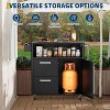 Outdoor Grill Cart with Storage,Multifunction Kitchen Island Food Prep Table with Universal Wheels,Bar Cart for Grilling Accessories - 4 of 4