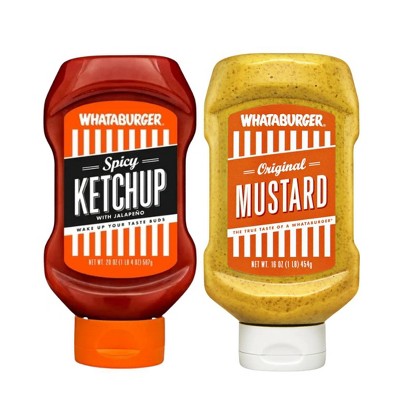 Whataburger Original Mustard and Whataburger Spicy Ketchup Duo Pack