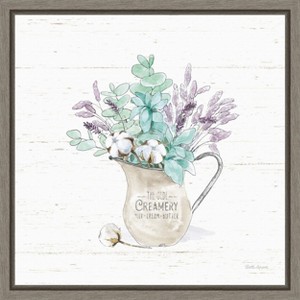 Amanti Art Farmhouse Cotton II Bouquet in Vase by Beth Grove Canvas Wall Art Print Framed 16 x 16-in. - 1 of 4