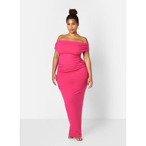 Rebdolls Women's Analise Cotton Over The Shoulder Bodycon Maxi Dress - 1 of 3